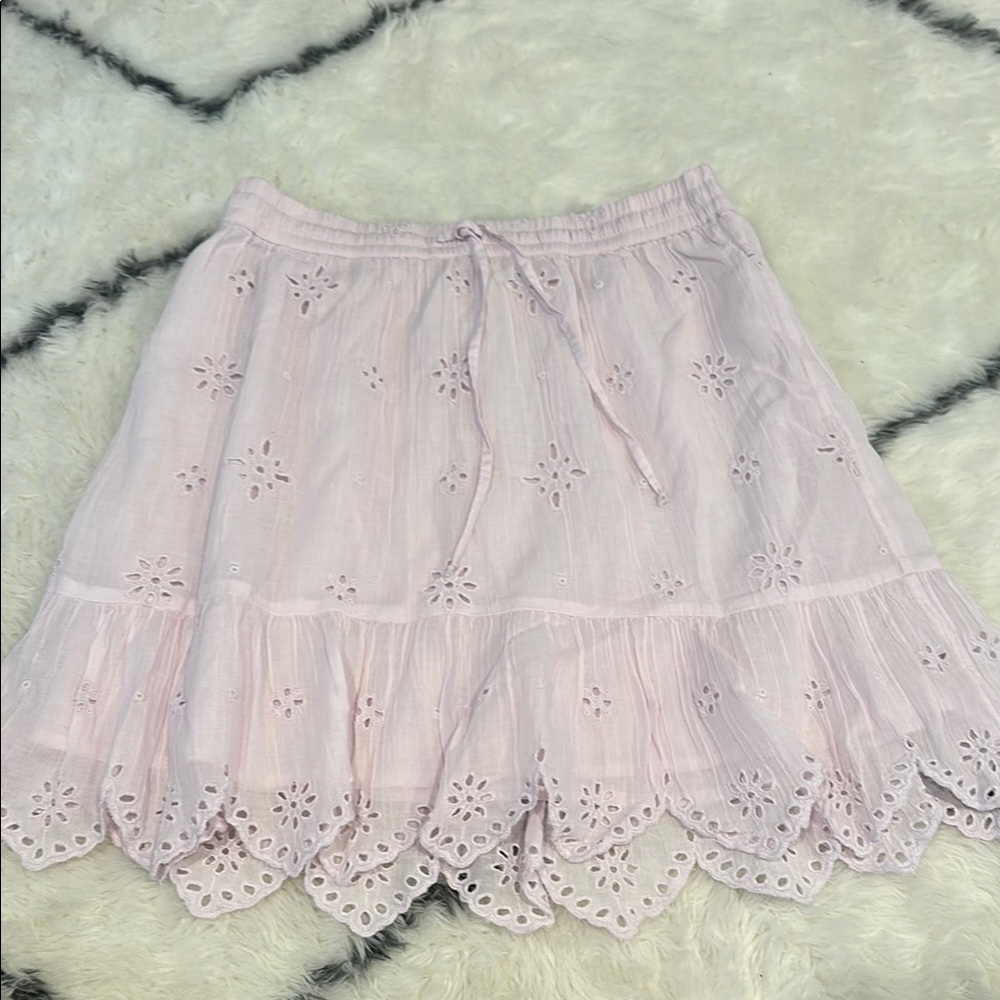 Elegant Pink Eyelet Skirt
